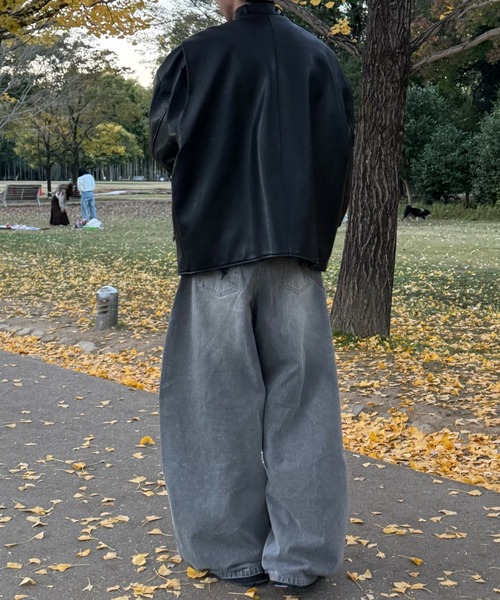 Theater code(シアターコード)の「Theater code × 6hourssleep ヴィンテージダメージワイドレッグ デニムパンツ(デニムパンツ・メンズ・グレー・M/L)」の6枚目の写真