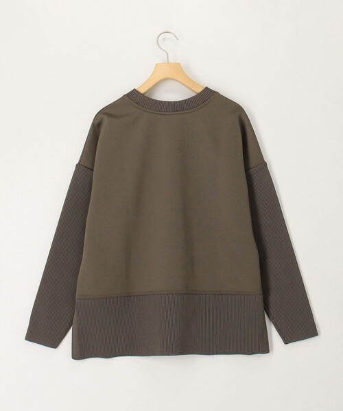 MICO COULIER(ミコクリエ)の「《セットアップ対応》軽量ボンディングリブ切替プルオーバー(Tシャツ/カットソー・レディース・キナリ/ネイビー/カーキ・38)」の8枚目の写真