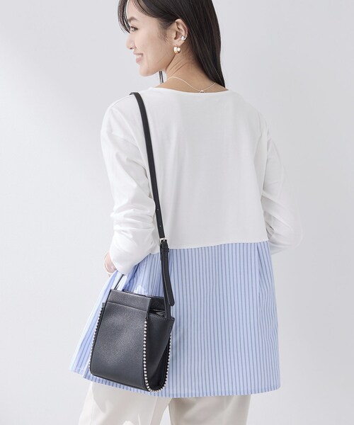 INDIVI(インディヴィ)の「【レイヤードにおすすめ】切り替えデザイントップス(Tシャツ/カットソー・レディース・ホワイト系3/ブルー系7・38/13/05)」の5枚目の写真