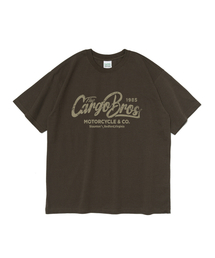 (ビッグサイズ) モーターサイクルロゴ半袖Tシャツ (カーキ)
