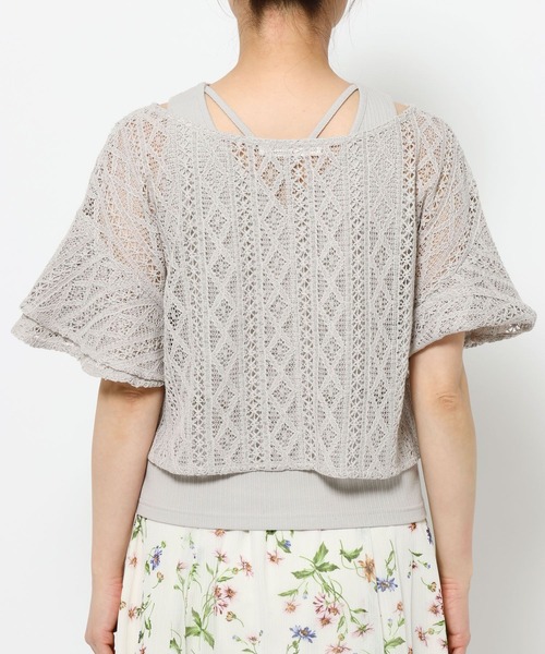 mysty woman(ミスティウーマン)の「ラッセルレースアンサンブル2 659886(カーディガン/ボレロ・レディース・アイボリー/ブラック/ライトグレー/グリーン・FREE)」の14枚目の写真