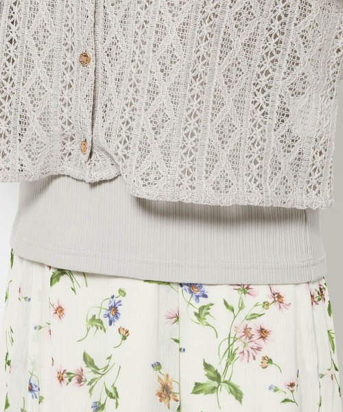 mysty woman(ミスティウーマン)の「ラッセルレースアンサンブル2 659886(カーディガン/ボレロ・レディース・アイボリー/ブラック/ライトグレー/グリーン・FREE)」の17枚目の写真