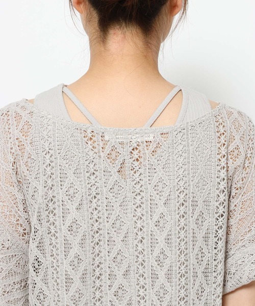 mysty woman(ミスティウーマン)の「ラッセルレースアンサンブル2 659886(カーディガン/ボレロ・レディース・アイボリー/ブラック/ライトグレー/グリーン・FREE)」の18枚目の写真