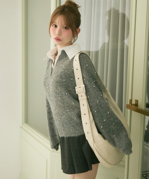 TITTY&CO.(ティティーアンドコー)の「ベルトショルダーホーボーバッグ(ショルダーバッグ・レディース・ピンク/ベージュ/アイボリー・FREE)」の12枚目の写真