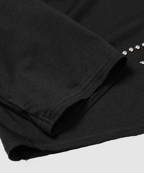 DAIRIKU(ダイリク)の「Waist Studs Wide-Neck Tee(Tシャツ/カットソー・メンズ・ブラック/ホワイト・L/M)」の5枚目の写真