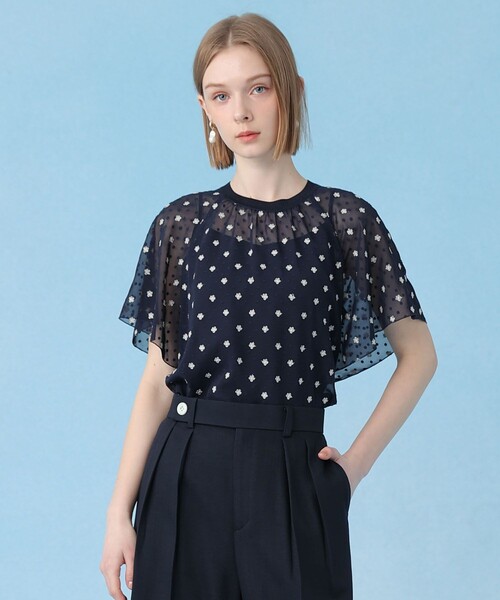 ANAYI（アナイ）の「フラワー刺繍ドットスリット ブラウス（シャツ/ブラウス・レディース・ホワイト/ネイビー/ブラック・38/36）」の22枚目の写真