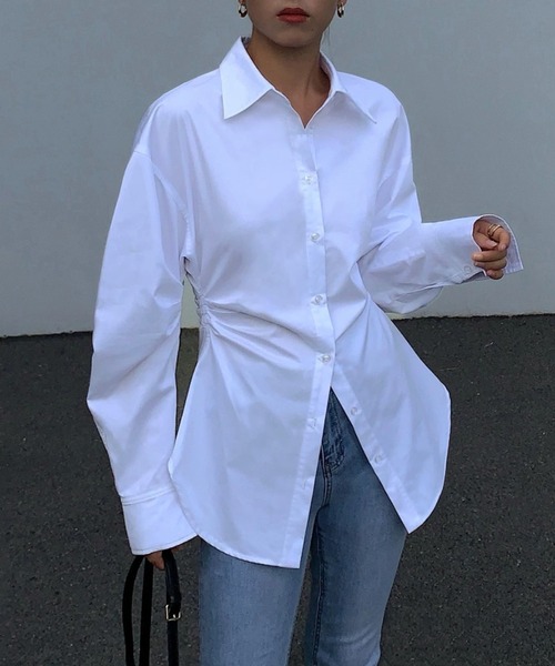 ampm(エーエムピーエム)の「ウエストシェイプ ロングシャツ(シャツ/ブラウス・レディース・ホワイト・L/M/S)」の13枚目の写真