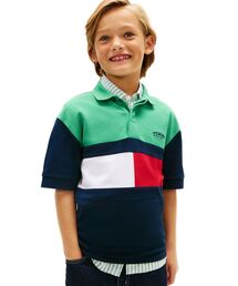 TOMMY HILFIGER | BOYS モノタイプカラーブロックラグビーポロシャツ(ポロシャツ)