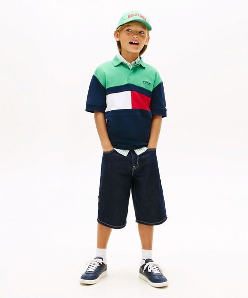 TOMMY HILFIGER（トミーヒルフィガー）の「BOYS モノタイプカラーブロックラグビーポロシャツ（ポロシャツ・キッズ・イエロー/グリーン・140cm/160cm/150cm/130cm）」の4枚目の写真