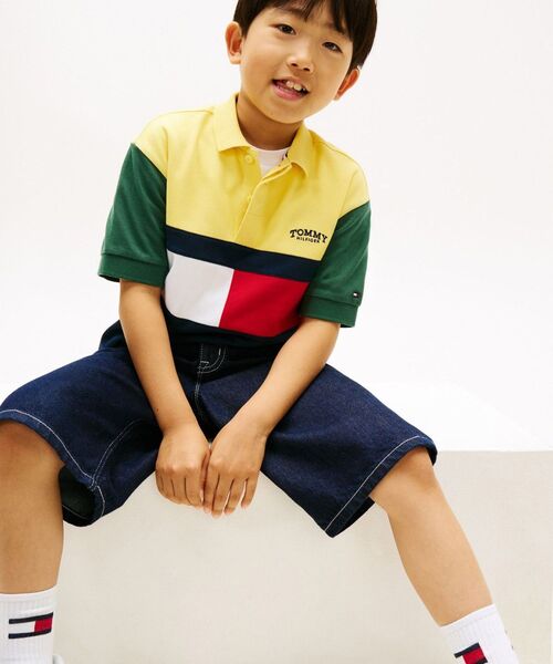 TOMMY HILFIGER（トミーヒルフィガー）の「BOYS モノタイプカラーブロックラグビーポロシャツ（ポロシャツ・キッズ・イエロー/グリーン・140cm/160cm/150cm/130cm）」の8枚目の写真