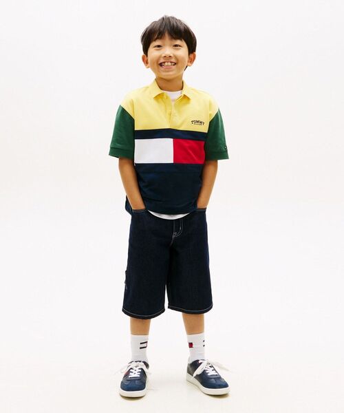 TOMMY HILFIGER（トミーヒルフィガー）の「BOYS モノタイプカラーブロックラグビーポロシャツ（ポロシャツ・キッズ・イエロー/グリーン・140cm/160cm/150cm/130cm）」の9枚目の写真