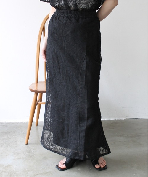 Meli rich（メリーリッチ）の「レース刺繍マーメイドスカート（スカート・レディース・ブラック/アイボリー・FREE）」の11枚目の写真