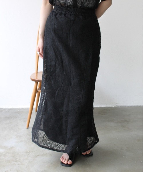 Meli rich（メリーリッチ）の「レース刺繍マーメイドスカート（スカート・レディース・ブラック/アイボリー・FREE）」の12枚目の写真