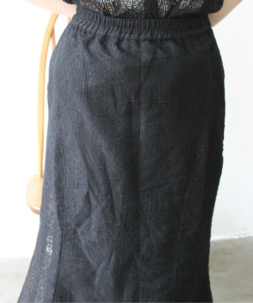 Meli rich（メリーリッチ）の「レース刺繍マーメイドスカート（スカート・レディース・ブラック/アイボリー・FREE）」の14枚目の写真