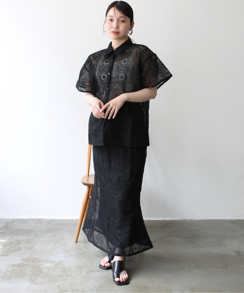 Meli rich（メリーリッチ）の「レース刺繍マーメイドスカート（スカート・レディース・ブラック/アイボリー・FREE）」の15枚目の写真