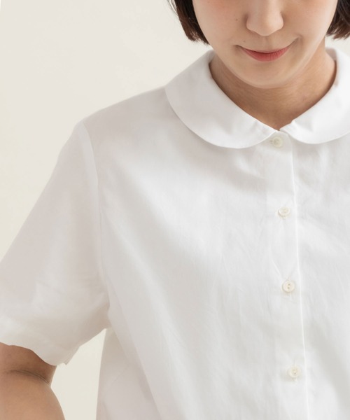 CHILD WOMAN(チャイルドウーマン)の「100/2ブロード・ローンドット 丸襟半袖ブラウス(シャツ/ブラウス・レディース・ホワイト・FREE)」の2枚目の写真