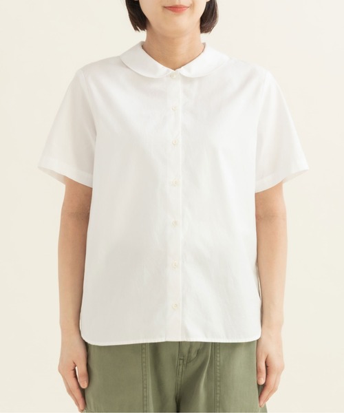 CHILD WOMAN(チャイルドウーマン)の「100/2ブロード・ローンドット 丸襟半袖ブラウス(シャツ/ブラウス・レディース・ホワイト・FREE)」の9枚目の写真