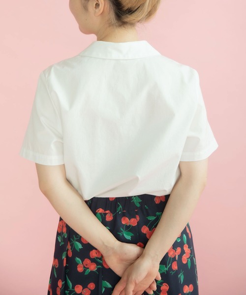 CHILD WOMAN(チャイルドウーマン)の「100/2ブロード・ローンドット 丸襟半袖ブラウス(シャツ/ブラウス・レディース・ホワイト/ドット/ピンク/ブルー・FREE)」の22枚目の写真