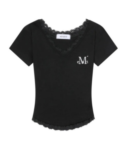 MUCENT（ムセント）の「◇MUCENT◇ブランド直輸入正規品/SUNNIOR LACE V-NECK HALF T サニアレースVネック半袖Tシャツ（Tシャツ/カットソー・レディース・アイボリー/ブラック/グレー・FREE）」の15枚目の写真