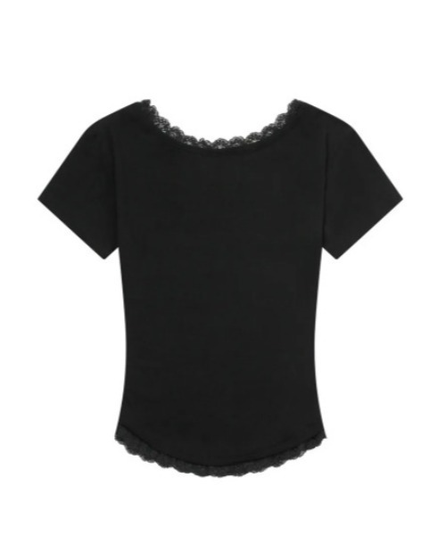 MUCENT（ムセント）の「◇MUCENT◇ブランド直輸入正規品/SUNNIOR LACE V-NECK HALF T サニアレースVネック半袖Tシャツ（Tシャツ/カットソー・レディース・アイボリー/ブラック/グレー・FREE）」の16枚目の写真