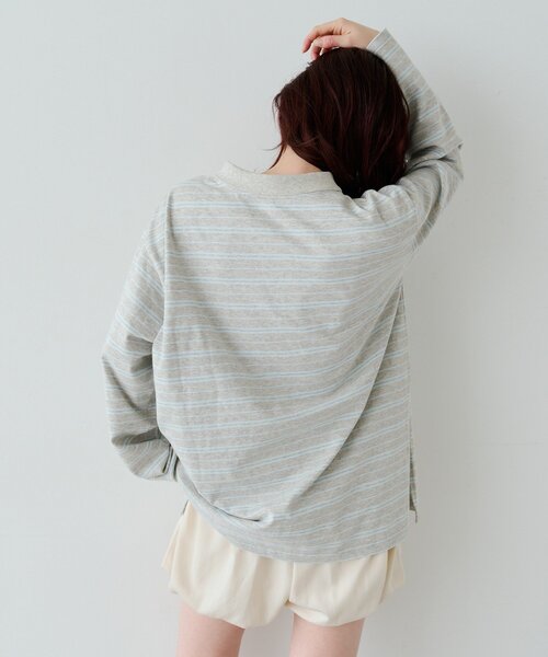 Kastane（カスタネ）の「サガラボーダーポロ（パーカー・レディース・ブラック/サックスブルー/アイボリー/ピンク・FREE）」の16枚目の写真