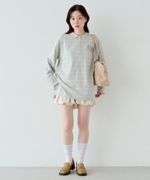 Kastane（カスタネ）の「サガラボーダーポロ（パーカー・レディース・ブラック/サックスブルー/アイボリー/ピンク・FREE）」の17枚目の写真