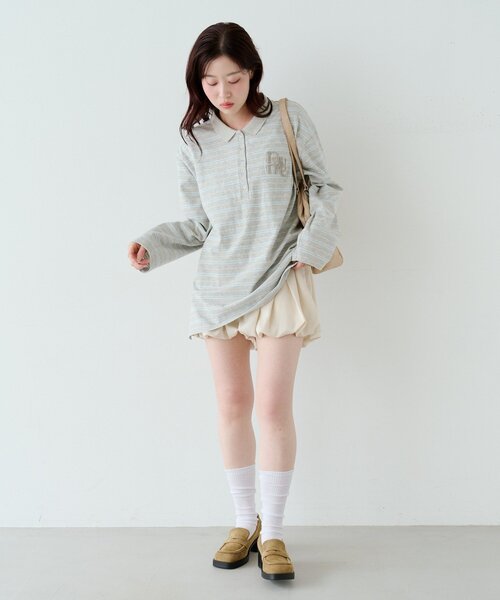 Kastane（カスタネ）の「サガラボーダーポロ（パーカー・レディース・ブラック/サックスブルー/アイボリー/ピンク・FREE）」の18枚目の写真