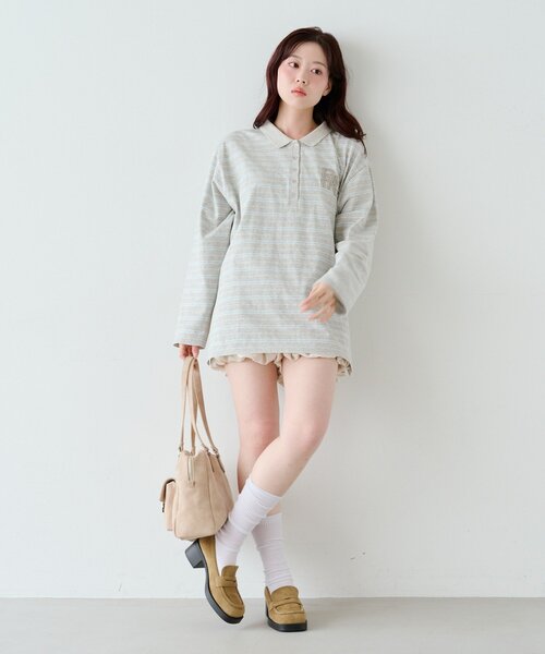 Kastane（カスタネ）の「サガラボーダーポロ（パーカー・レディース・ブラック/サックスブルー/アイボリー/ピンク・FREE）」の19枚目の写真