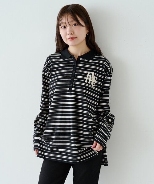 Kastane（カスタネ）の「サガラボーダーポロ（パーカー・レディース・ブラック/サックスブルー/アイボリー/ピンク・FREE）」の20枚目の写真