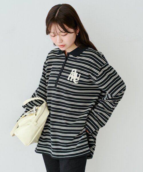 Kastane（カスタネ）の「サガラボーダーポロ（パーカー・レディース・ブラック/サックスブルー/アイボリー/ピンク・FREE）」の21枚目の写真