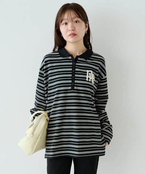 Kastane（カスタネ）の「サガラボーダーポロ（パーカー・レディース・ブラック/サックスブルー/アイボリー/ピンク・FREE）」の22枚目の写真