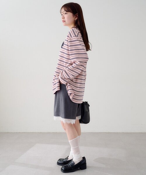 Kastane（カスタネ）の「サガラボーダーポロ（ポロシャツ・レディース・ブラック/サックスブルー/アイボリー/ピンク・FREE）」の15枚目の写真