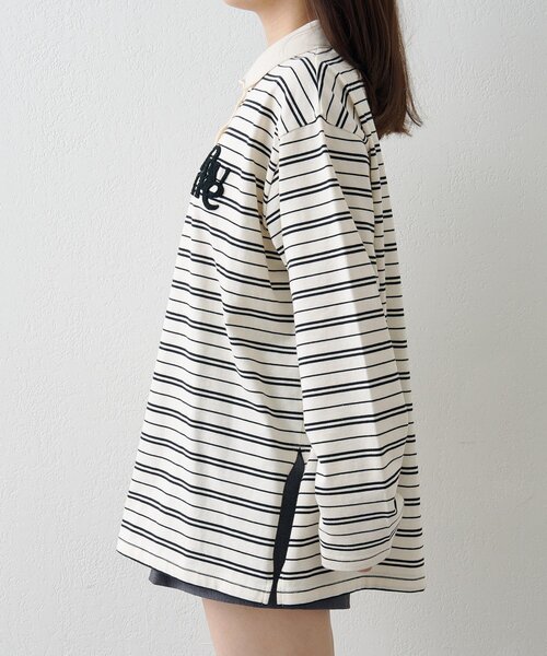 Kastane（カスタネ）の「サガラボーダーポロ（ポロシャツ・レディース・ブラック/サックスブルー/アイボリー/ピンク・FREE）」の17枚目の写真