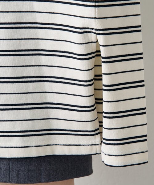 Kastane（カスタネ）の「サガラボーダーポロ（ポロシャツ・レディース・ブラック/サックスブルー/アイボリー/ピンク・FREE）」の22枚目の写真