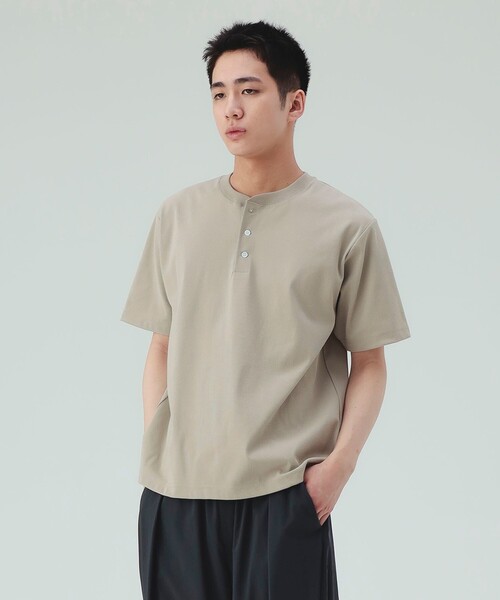 BEAMS HEART(ビームスハート)の「【ユニセックス】PTX サーマル ヘンリー Tシャツ(ストレッチ・吸水速乾)(Tシャツ/カットソー・メンズ・ホワイト/ベージュ・L/M/S/XL)」の3枚目の写真