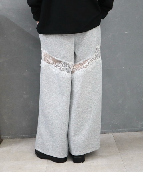 CECIL McBEE(セシルマクビー)の「レース切替スウェットパンツ(スウェットパンツ・レディース・ブラック/グレー・MEDIUM/LARGE)」の7枚目の写真