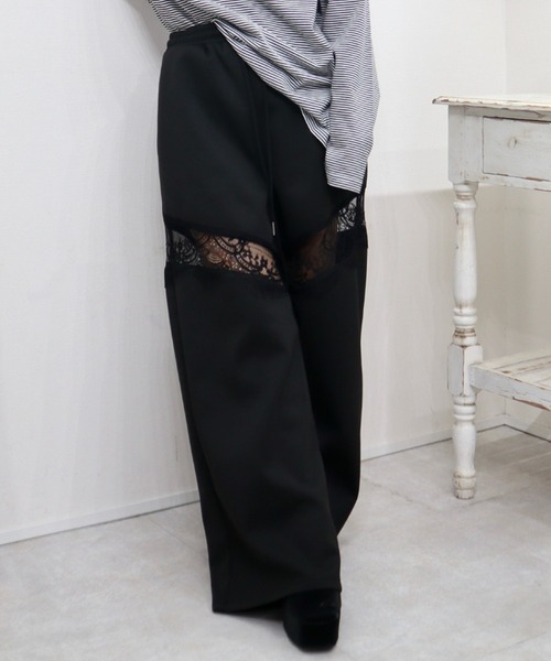 CECIL McBEE(セシルマクビー)の「レース切替スウェットパンツ(スウェットパンツ・レディース・ブラック/グレー・MEDIUM/LARGE)」の10枚目の写真