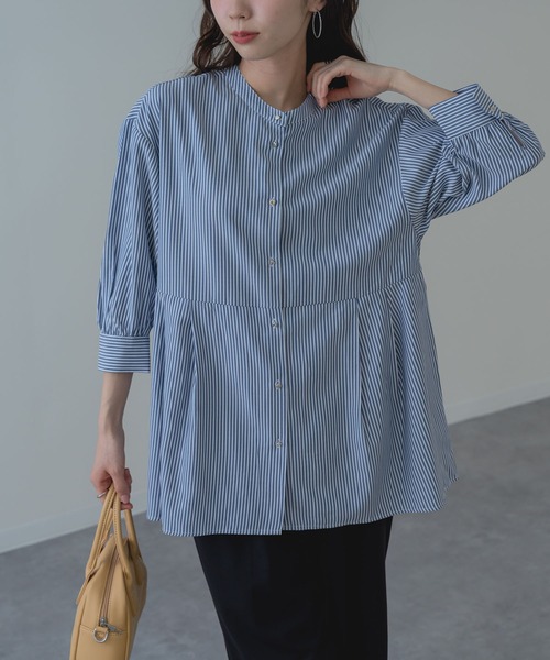 ANNA LUNA(アンナルナ)の「【ANNA LUNA】美シルエット ウエストタック ブラウス(シャツ/ブラウス・レディース・ネイビー/サックスブルー・MEDIUM)」の3枚目の写真