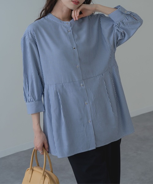 ANNA LUNA(アンナルナ)の「【ANNA LUNA】美シルエット ウエストタック ブラウス(シャツ/ブラウス・レディース・ネイビー/サックスブルー・MEDIUM)」の15枚目の写真