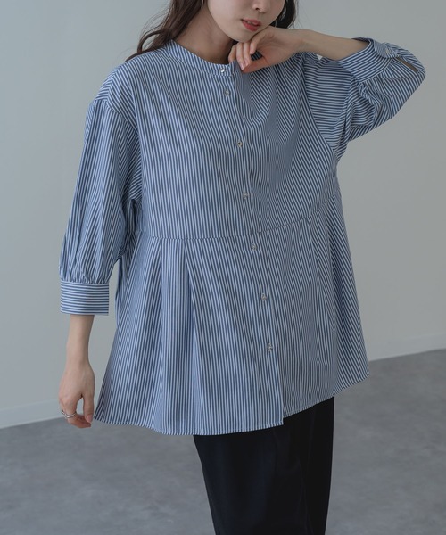ANNA LUNA(アンナルナ)の「【ANNA LUNA】美シルエット ウエストタック ブラウス(シャツ/ブラウス・レディース・ネイビー/サックスブルー・MEDIUM)」の11枚目の写真
