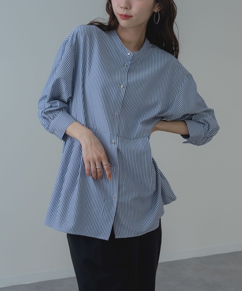ANNA LUNA(アンナルナ)の「【ANNA LUNA】美シルエット ウエストタック ブラウス(シャツ/ブラウス・レディース・ネイビー/サックスブルー・MEDIUM)」の16枚目の写真