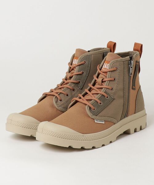 PALLADIUM(パラディウム)の「PALLADIUM/パラディウム PAMPA DETROIT ZIP SU(スニーカー・メンズ・ブラウン/アイボリー・27cm/27.5cm/28cm/25.5cm/26cm/26.5cm)」の2枚目の写真