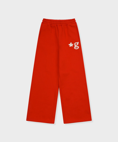 GRUNDEN(グルンデン)の「HAND WORK FLUFFY PANTS (RED)(スウェットパンツ・レディース・その他・unisex M/unisex L)」の1枚目の写真