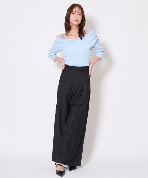 AND COUTURE(アンドクチュール)の「サイドレースラインパンツ(その他パンツ・レディース・チャコールグレー/ブラック・MEDIUM/SMALL)」の12枚目の写真