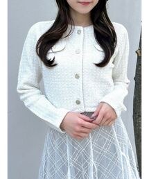 dazzlin | スプリングニットジャケット(ノーカラージャケット)
