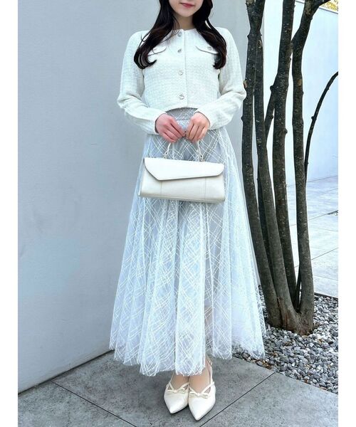 dazzlin（ダズリン）の「スプリングニットジャケット（ノーカラージャケット・レディース・アイボリー/ブルー/ピンク・FREE）」の19枚目の写真