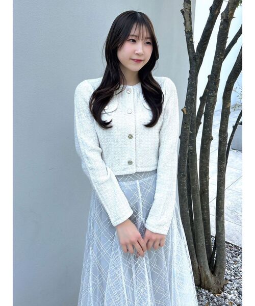 dazzlin（ダズリン）の「スプリングニットジャケット（ノーカラージャケット・レディース・アイボリー/ブルー/ピンク・FREE）」の22枚目の写真