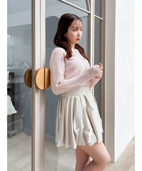 dazzlin（ダズリン）の「スプリングニットジャケット（ノーカラージャケット・レディース・アイボリー/ブルー/ピンク・FREE）」の5枚目の写真