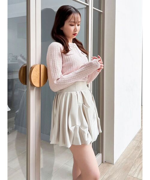 dazzlin（ダズリン）の「スプリングニットジャケット（ノーカラージャケット・レディース・アイボリー/ブルー/ピンク・FREE）」の6枚目の写真