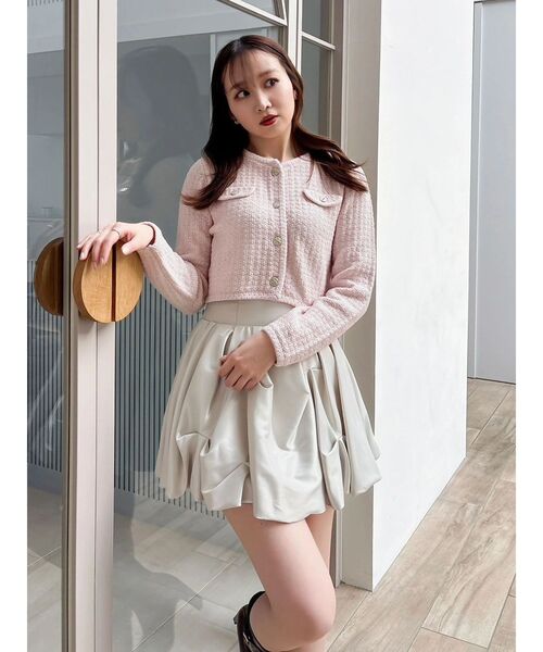 dazzlin（ダズリン）の「スプリングニットジャケット（ノーカラージャケット・レディース・アイボリー/ブルー/ピンク・FREE）」の7枚目の写真